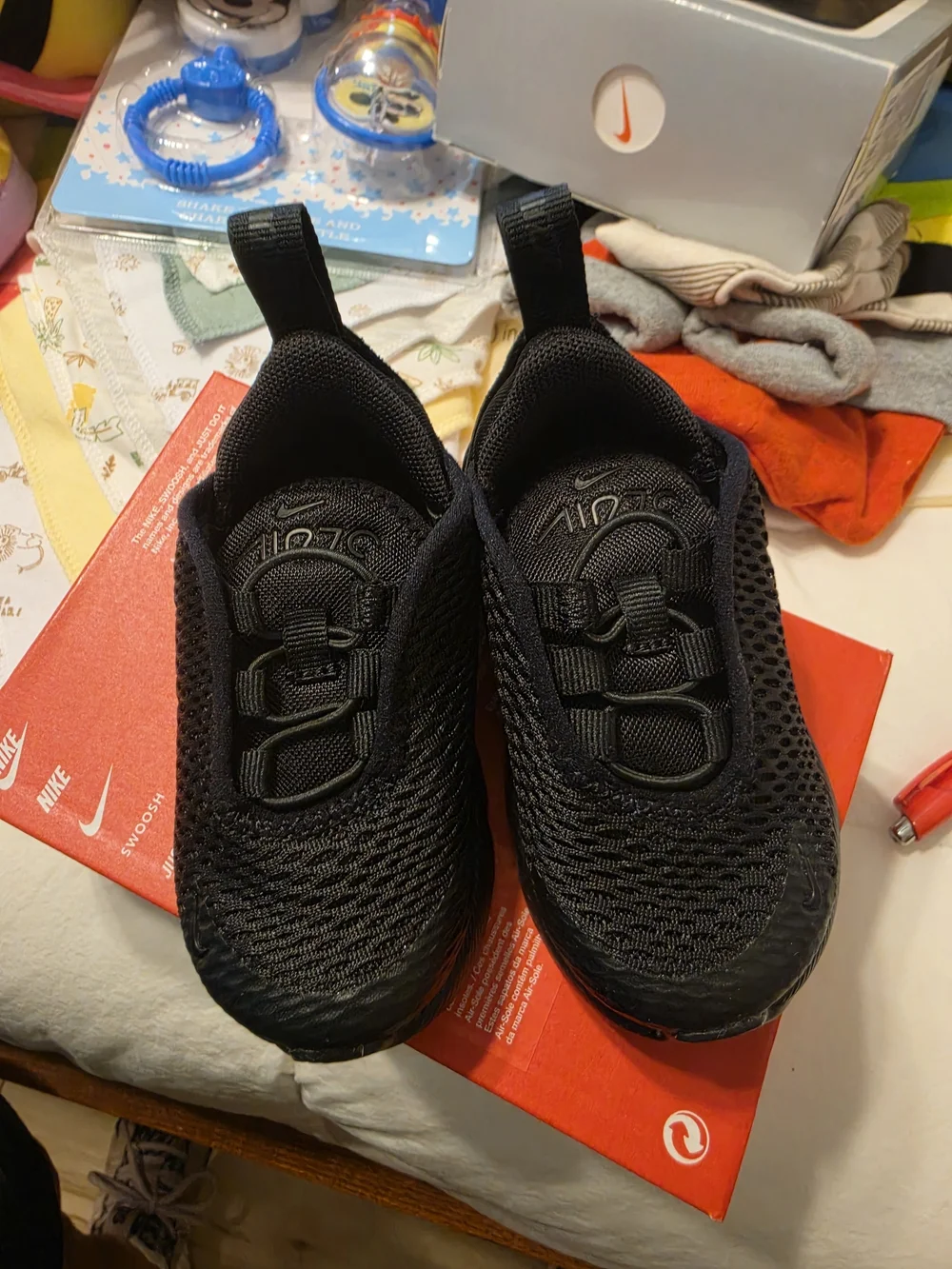 Nike Kids' All-Black Lightweight Athletic Shoes
